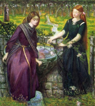  pre - Dantes Vision of Rachel and Leah Pre Raphaelite Brotherhood Dante Gabriel Rossetti